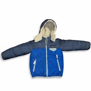 Patagonia Kids Blue and Navy Reversible Puffer Jacket